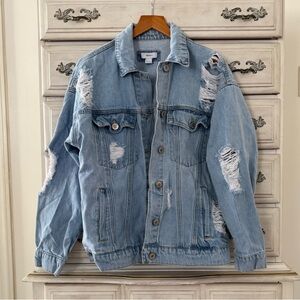 Forever 21 Disressed Classic Denim Jacket